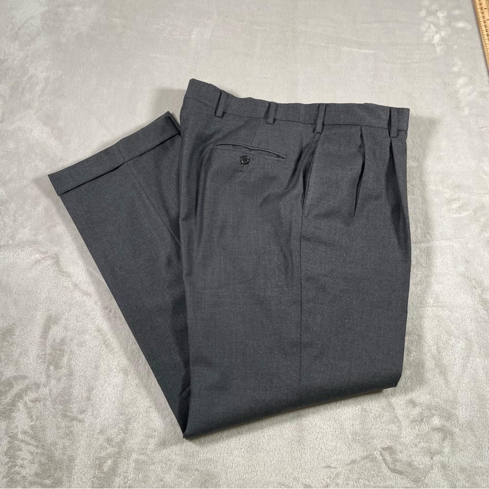 Brooks Brothers Pants Mens 38x32 Gray Dress Pants Madison Fit 100% Wool